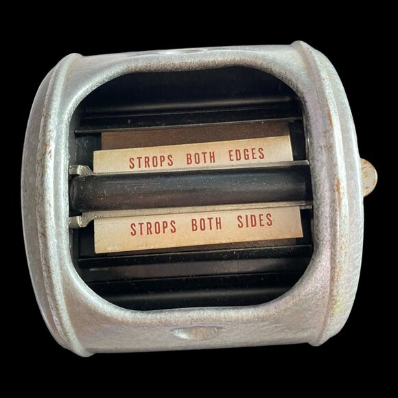 Razor Sharpener Twinplex Vintage Barber Tool Hand Crank Manual Silver - Picture 9 of 9